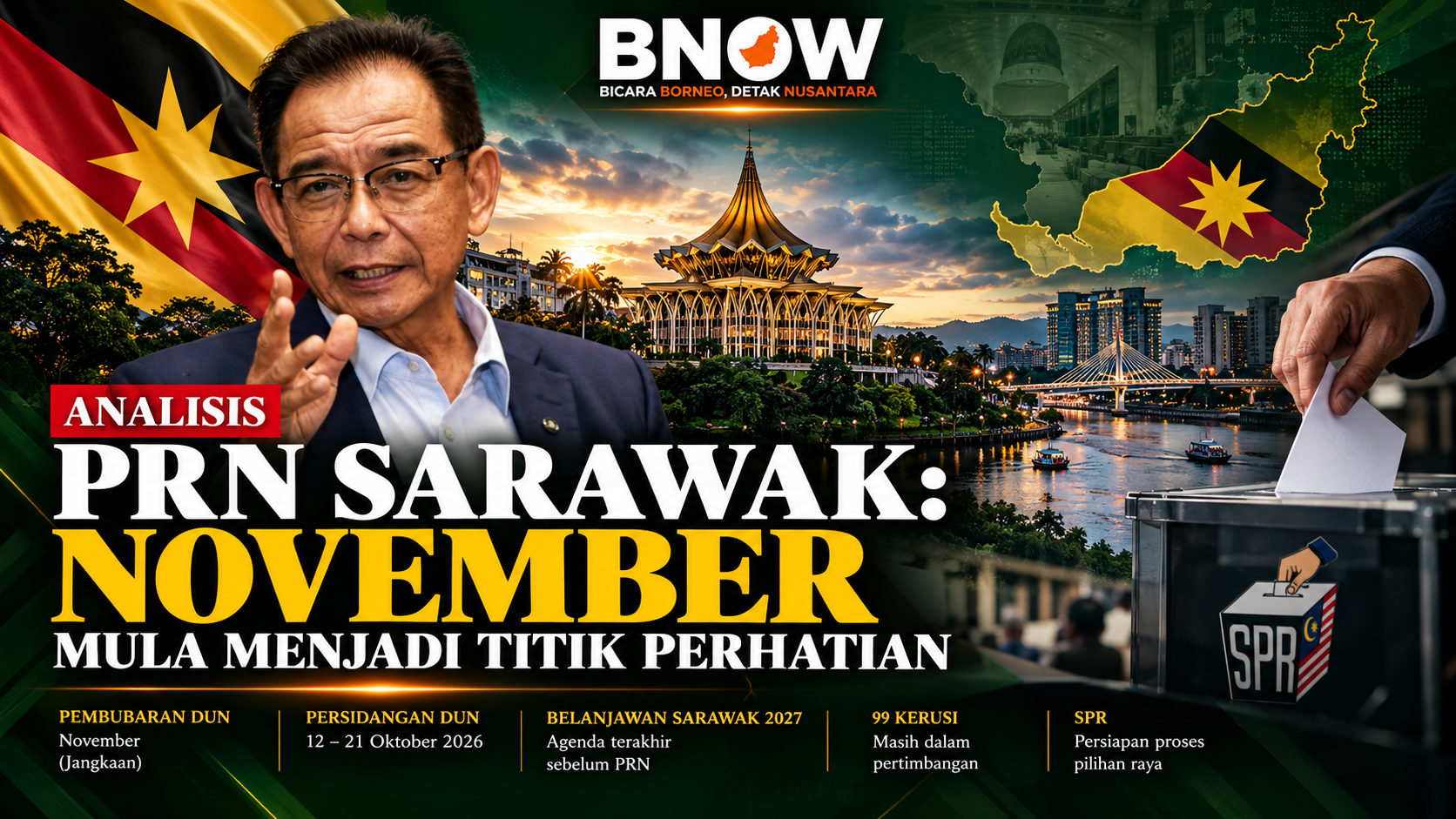 PRN SARAWAK: NOVEMBER MULA MENJADI TITIK PERHATIAN