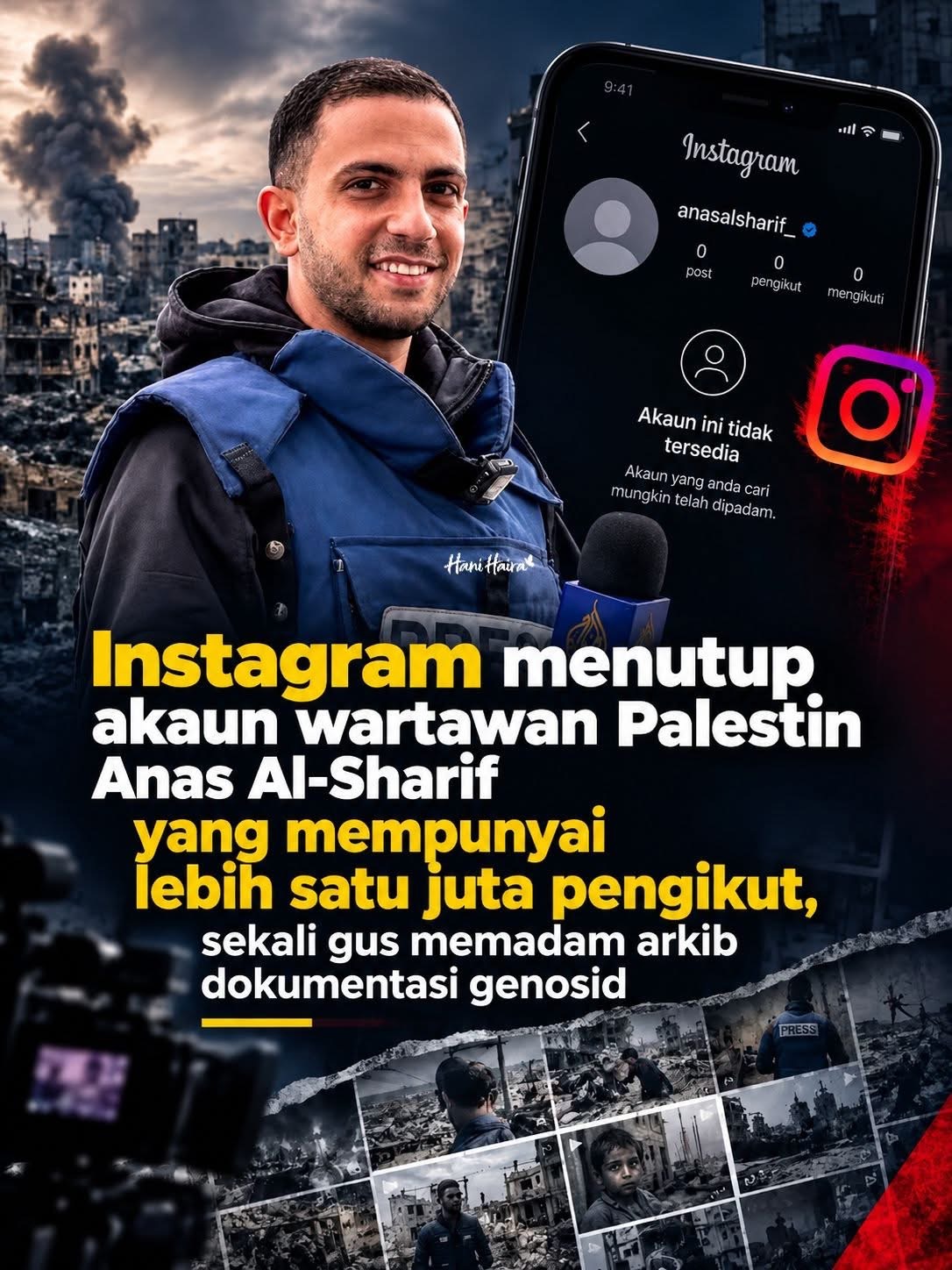Akaun Instagram Anas Al-Sharif dilaporkan ditutup, timbul kebimbangan terhadap arkib dokumentasi Gaza