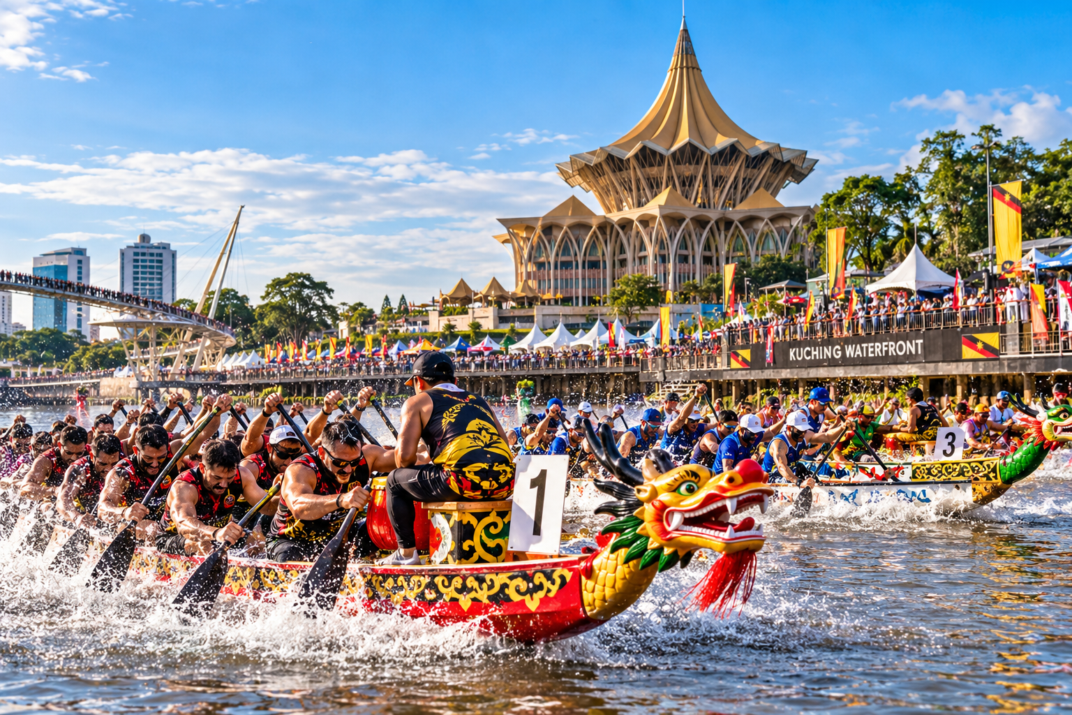 80 PASUKAN DARI 22 NEGARA BAKAL BERENTAP DI SARAWAK INTERNATIONAL DRAGON BOAT REGATTA, REBUT HADIAH RM200,000