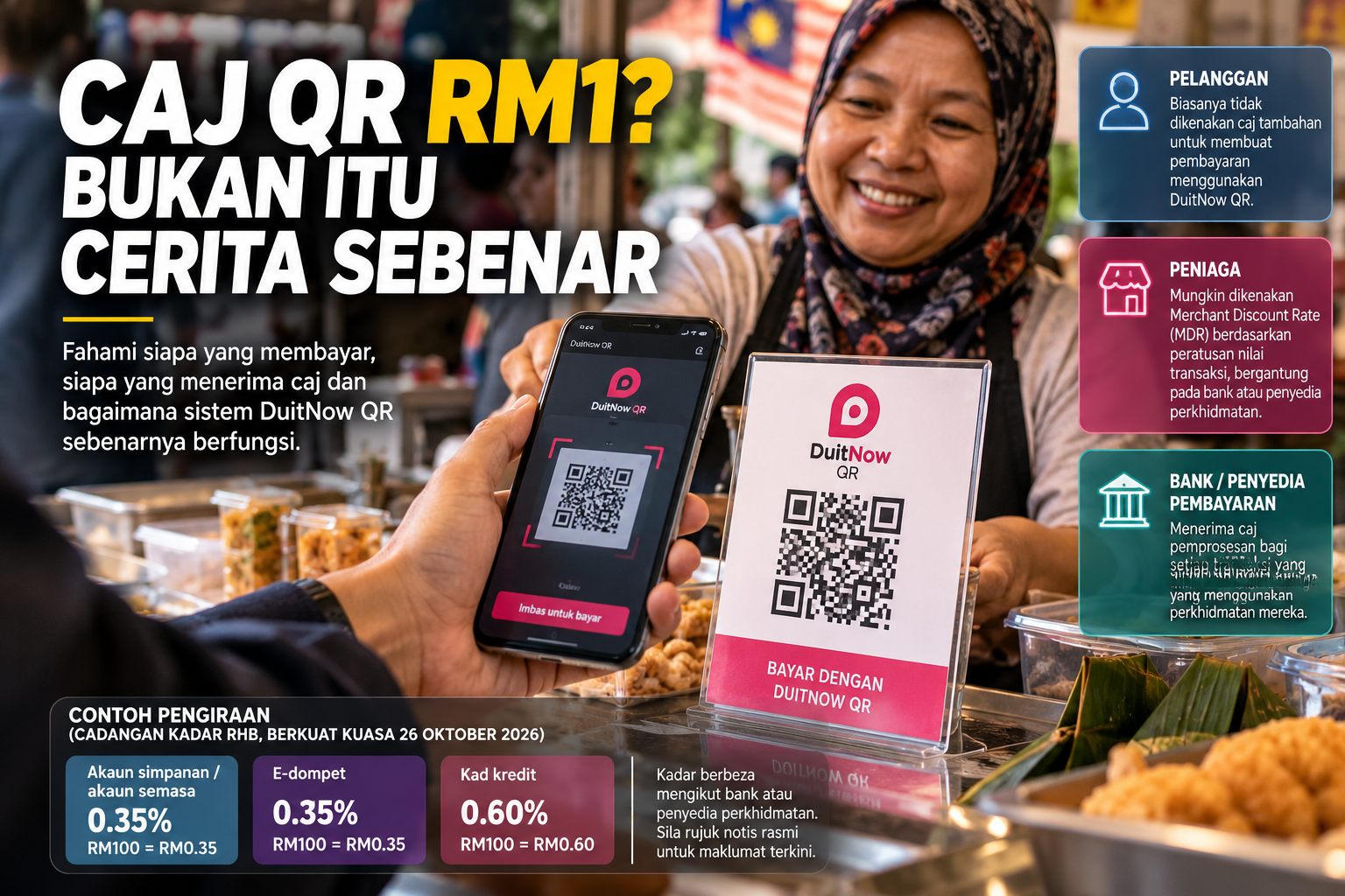 CAJ QR RM1? BUKAN ITU CERITA SEBENAR, INI YANG PERLU DIKETAHUI PENGGUNA DAN PENIAGA.