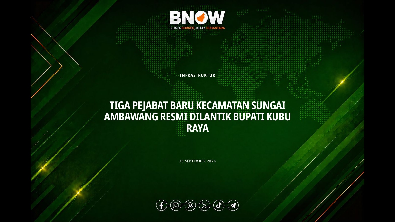 Tiga Pejabat Baru Kecamatan Sungai Ambawang Resmi Dilantik Bupati Kubu Raya