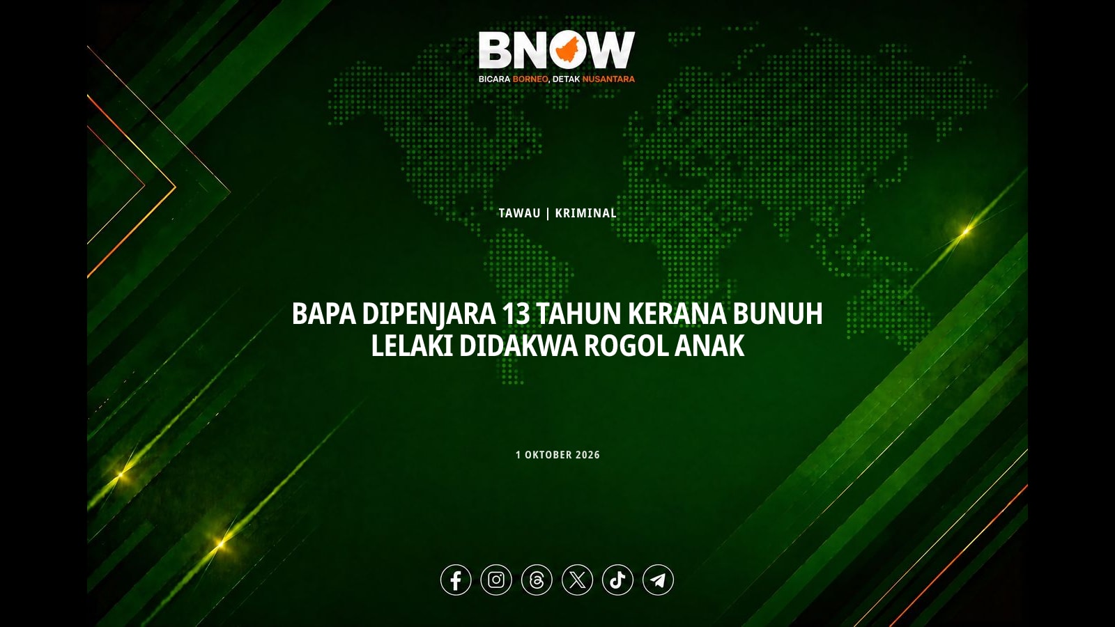 BAPA DIPENJARA 13 TAHUN KERANA BUNUH LELAKI DIDAKWA ROGOL ANAK