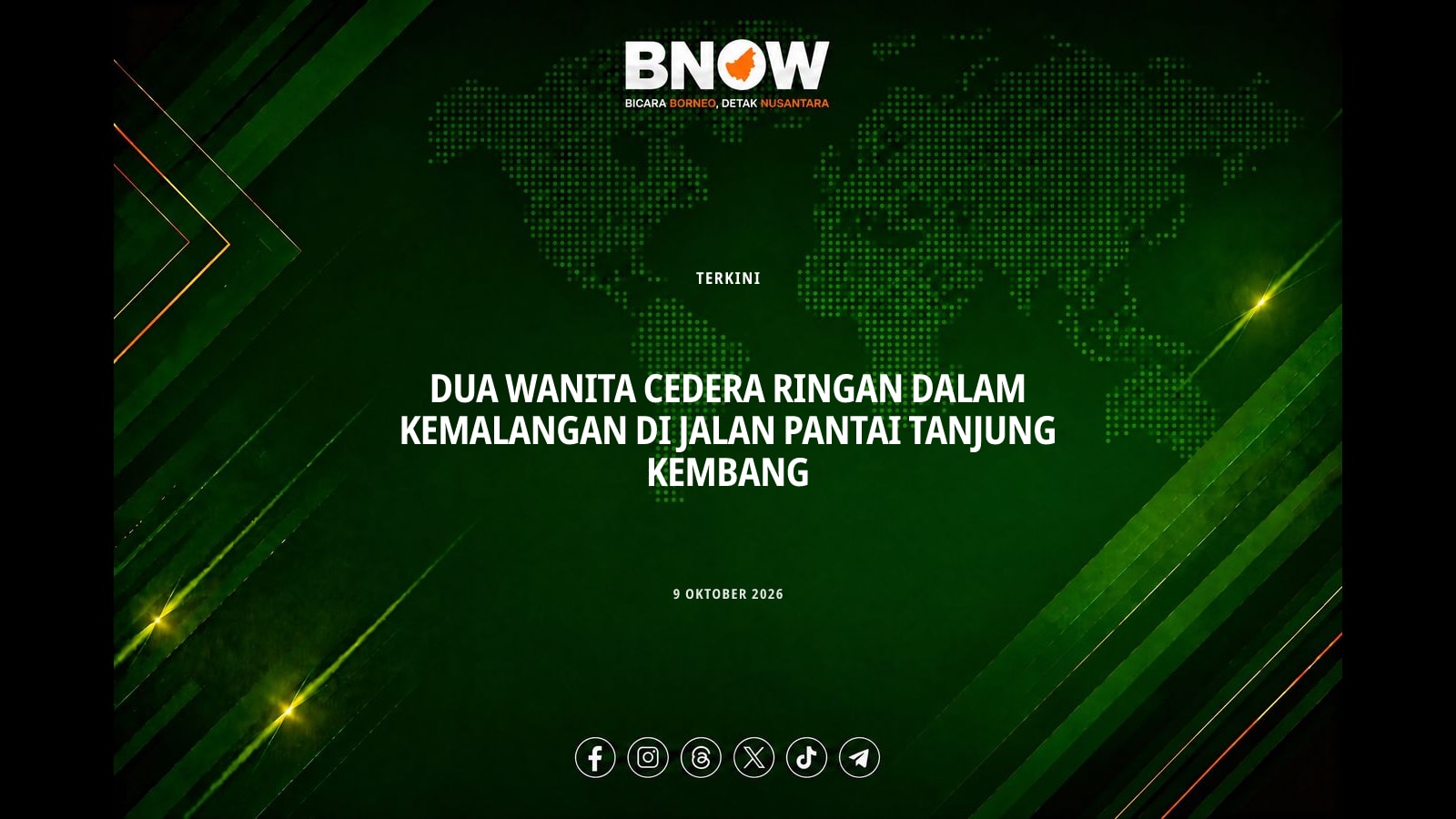 DUA WANITA CEDERA RINGAN DALAM KEMALANGAN DI JALAN PANTAI TANJUNG KEMBANG