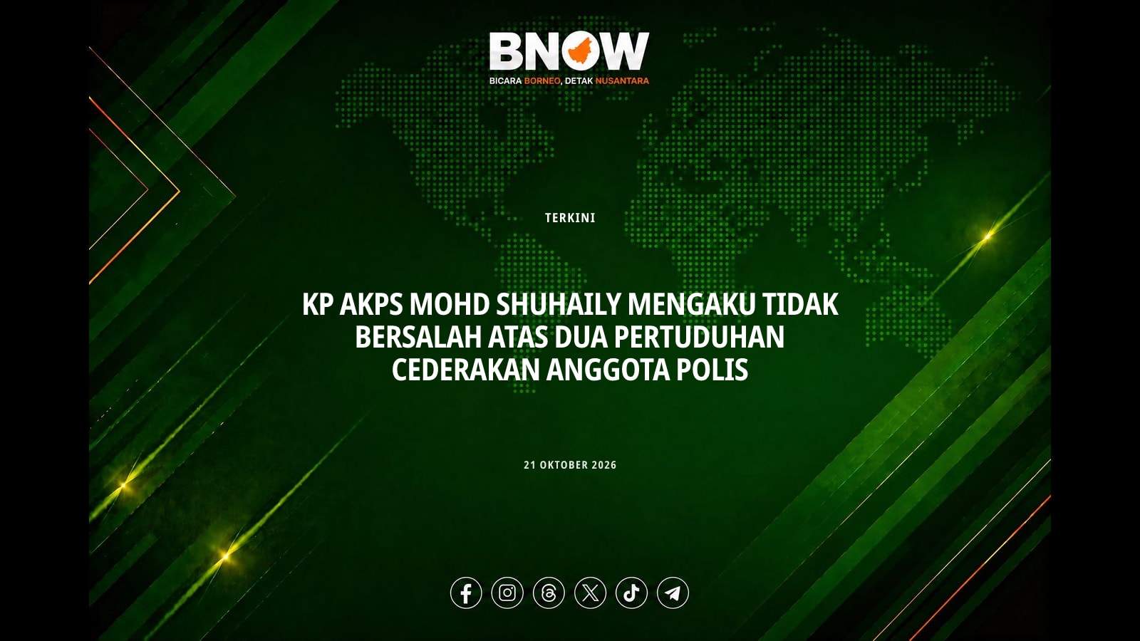 KP AKPS MOHD SHUHAILY MENGAKU TIDAK BERSALAH ATAS DUA PERTUDUHAN CEDERAKAN ANGGOTA POLIS